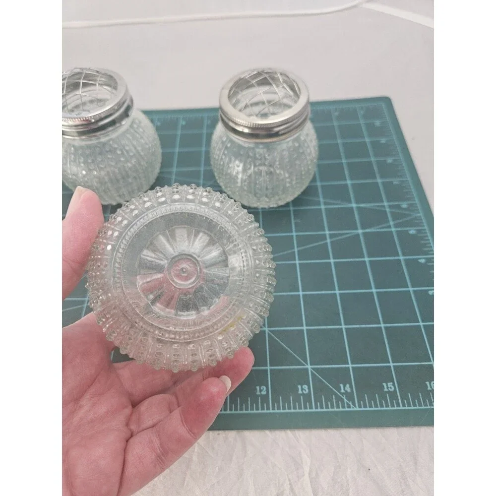 Vintage Flower Frog Vase-Clear Hob-nailed 4